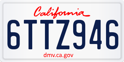 CA license plate 6TTZ946