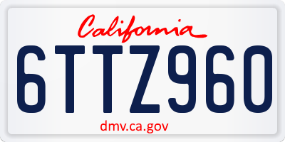 CA license plate 6TTZ960