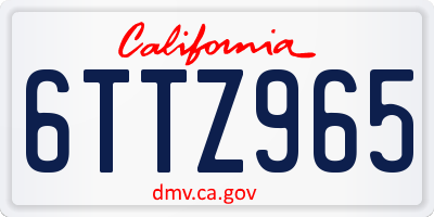 CA license plate 6TTZ965