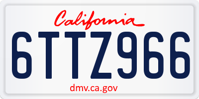 CA license plate 6TTZ966
