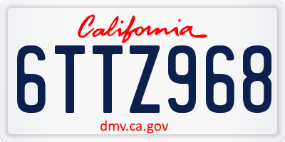CA license plate 6TTZ968