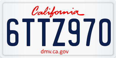 CA license plate 6TTZ970