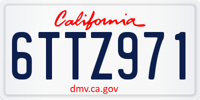 CA license plate 6TTZ971