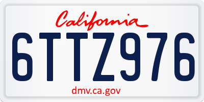 CA license plate 6TTZ976