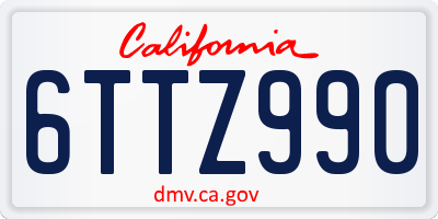 CA license plate 6TTZ990