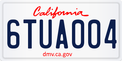 CA license plate 6TUA004