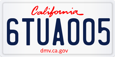 CA license plate 6TUA005