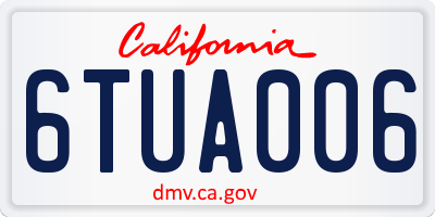 CA license plate 6TUA006