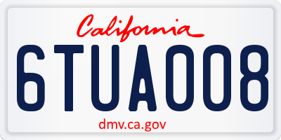 CA license plate 6TUA008
