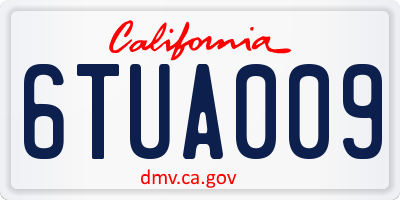 CA license plate 6TUA009