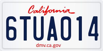 CA license plate 6TUA014