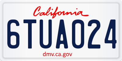 CA license plate 6TUA024