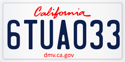 CA license plate 6TUA033