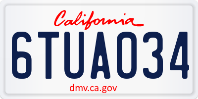 CA license plate 6TUA034
