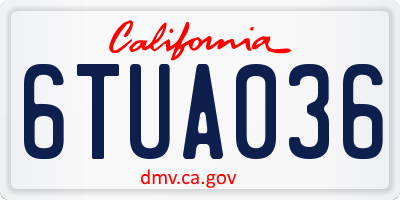 CA license plate 6TUA036