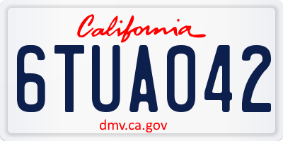 CA license plate 6TUA042