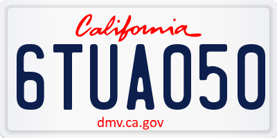 CA license plate 6TUA050