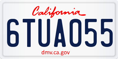 CA license plate 6TUA055