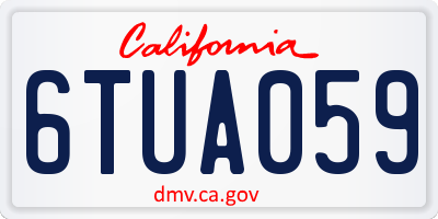 CA license plate 6TUA059