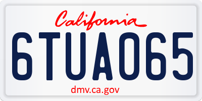 CA license plate 6TUA065