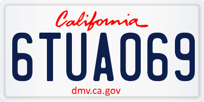 CA license plate 6TUA069