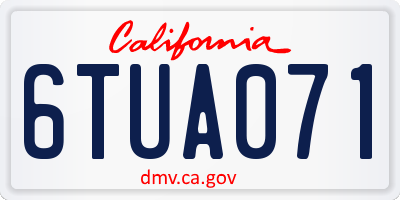 CA license plate 6TUA071