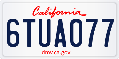 CA license plate 6TUA077