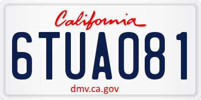 CA license plate 6TUA081