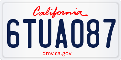 CA license plate 6TUA087