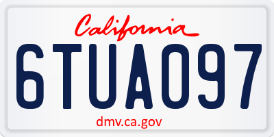 CA license plate 6TUA097