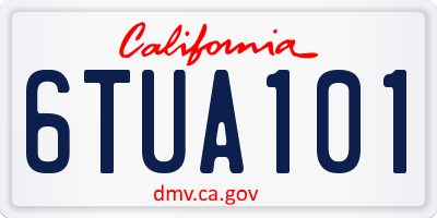 CA license plate 6TUA101