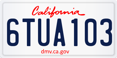 CA license plate 6TUA103