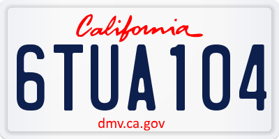 CA license plate 6TUA104