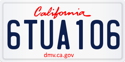 CA license plate 6TUA106