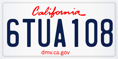 CA license plate 6TUA108