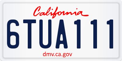 CA license plate 6TUA111
