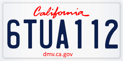 CA license plate 6TUA112