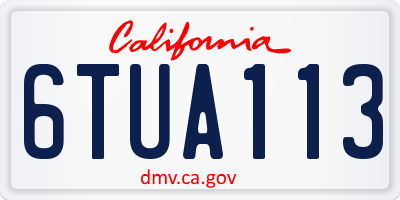 CA license plate 6TUA113