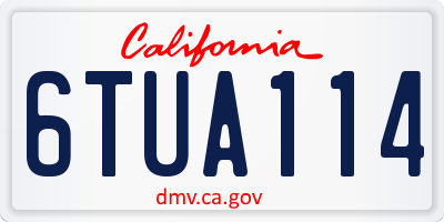 CA license plate 6TUA114