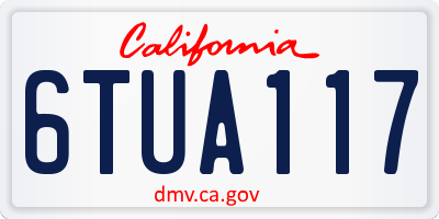 CA license plate 6TUA117