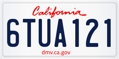 CA license plate 6TUA121