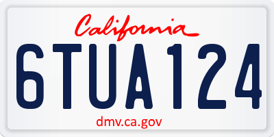 CA license plate 6TUA124