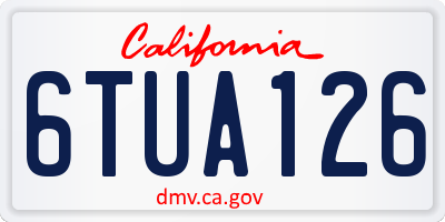 CA license plate 6TUA126