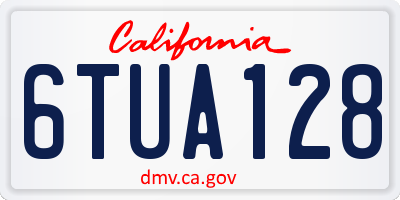 CA license plate 6TUA128