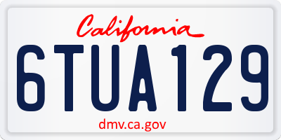 CA license plate 6TUA129