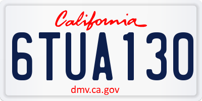 CA license plate 6TUA130