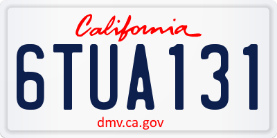 CA license plate 6TUA131