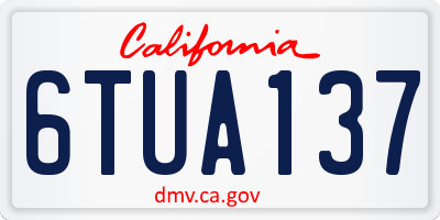 CA license plate 6TUA137