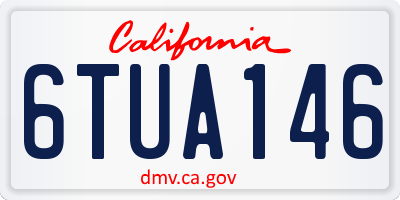 CA license plate 6TUA146