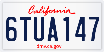 CA license plate 6TUA147
